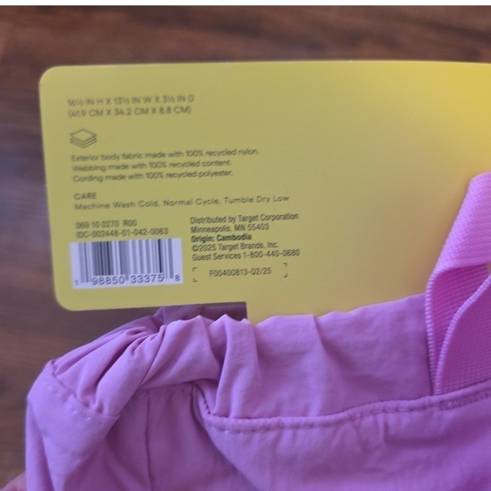 All‎ In Motion Cinch Drawstring Backpack Pink Water Repellent NEW - Picture 6 of 6